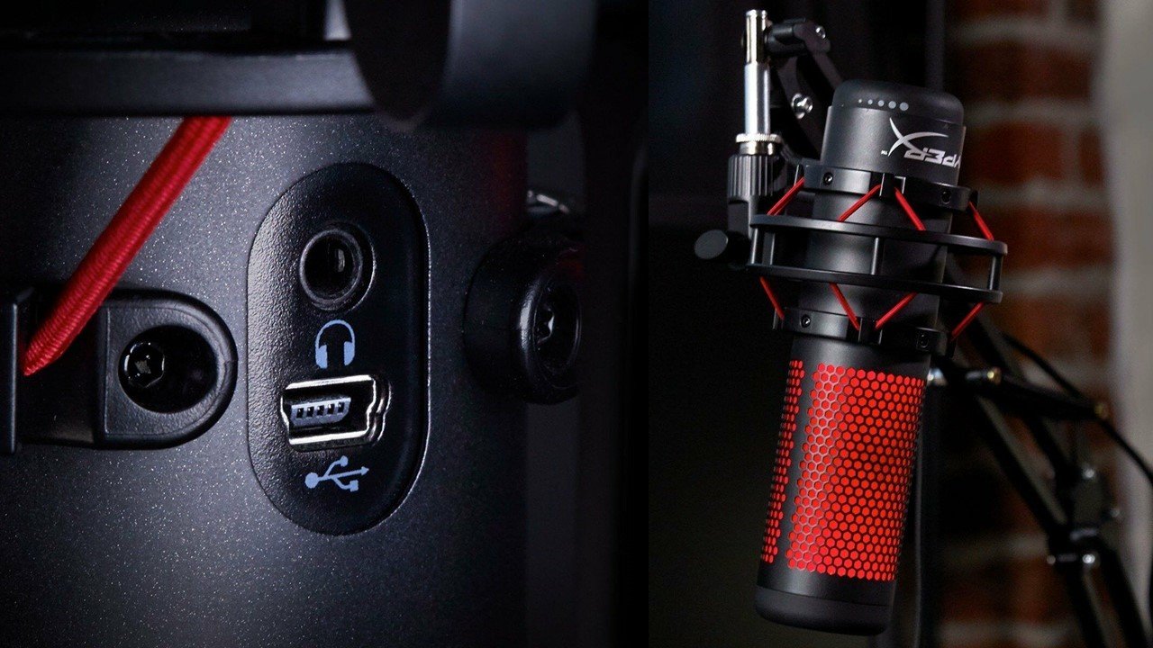 HyperX QuadCast - USB Microphone (Black-Red) - Red Lighting